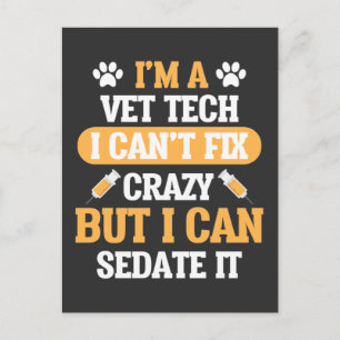 Carte Postale Vet Tech vétérinaire Animal vétérinaire Secourt vé