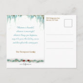 Carte Postale Vêtements de Noël hivernaux avec frontière Holly (Dos)