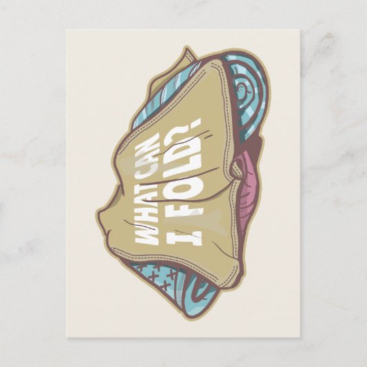 Carte Postale Vêtements pliants, jour de lessive (Devant)