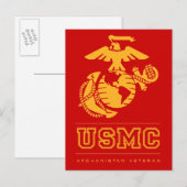 Carte Postale Vétéran de l'USMC Afghanistan (Devant / Derrière)