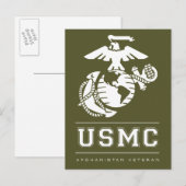 Carte Postale Vétéran de l'USMC Afghanistan (Devant / Derrière)