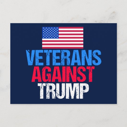 Carte Postale Vétérans contre Trump bleu (Devant)