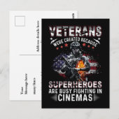 Carte Postale Vétérans Parce que les Superhéros Sont Occupés dan (Devant / Derrière)