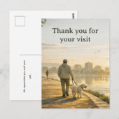 Carte Postale Veterinary Thank‑You Postcard – Quiet Walk Design (Devant / Derrière)