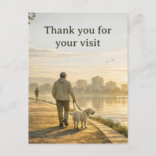 Carte Postale Veterinary Thank‑You Postcard – Quiet Walk Design (Devant)
