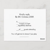 Carte Postale Veuillez répondre demande de chanson ajouter le te (Dos)