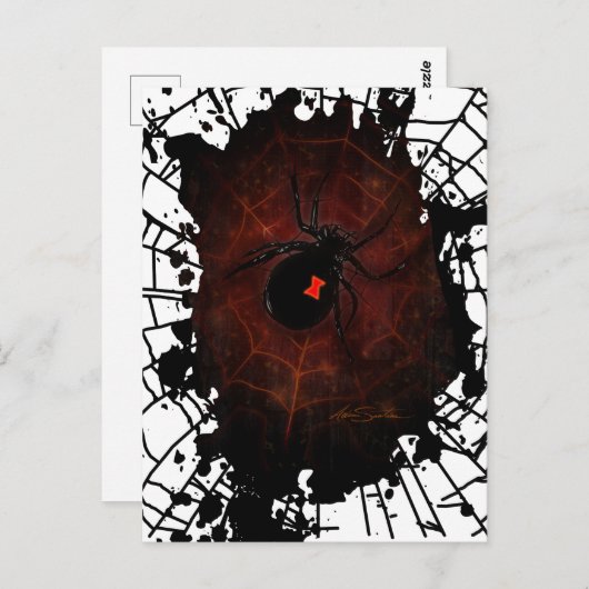 Carte Postale Veuve noire (Devant / Derrière)