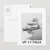 CARTE POSTALE VF-17 F4U4 CORSAIRS (Devant / Derrière)