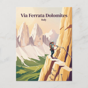 Carte Postale Via Ferrata Dolomites Italie