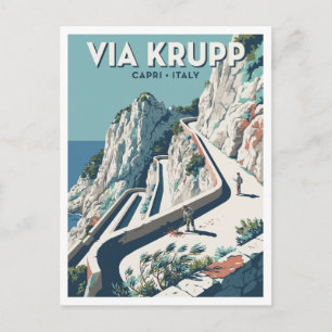 Carte Postale Via Krupp Capri Italie Souvenir