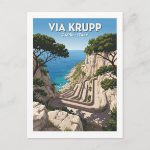 Carte Postale Via Krupp Capri Italie Souvenir de Voyage