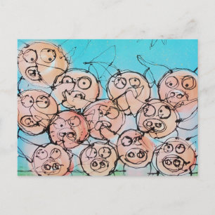 Carte Postale viande la famille