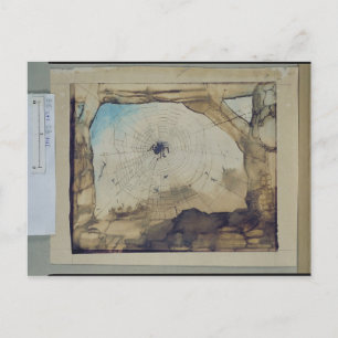 Carte Postale Vianden à travers le Web d'une araignée