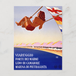 Carte Postale Viareggio Italie Poster Vintage voyage restauré