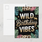 Carte Postale Vibes d'anniversaire sauvage Graphique : Thème Jun (Devant / Derrière)
