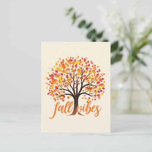 Carte Postale Vibes d'automne - Cosy Fall Tree (Debout devant)