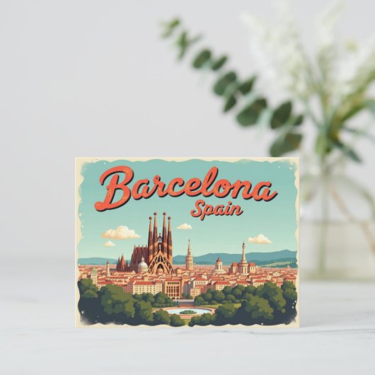 Carte Postale Vibes de Barcelone vintage (Debout devant)
