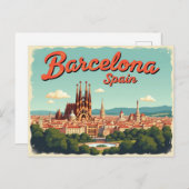 Carte Postale Vibes de Barcelone vintage (Devant / Derrière)