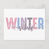 Carte Postale Vibes d'Hiver - Typographie Douce Pastel (Devant)