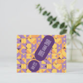 Carte Postale Vibes géométriques rétro Couleur d'automne Enregis (Debout devant)