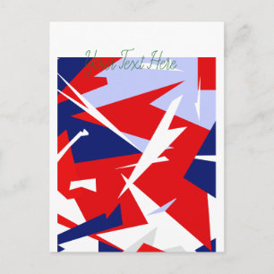 Carte Postale Vibes positives Bleu rouge blanc