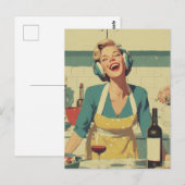 Carte Postale Vibes Rétro de Cuisine Heureuse (Devant / Derrière)
