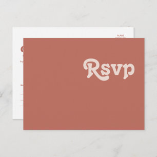 Carte Postale Vibes rétro simples   Ancien mariage Rose RSVP