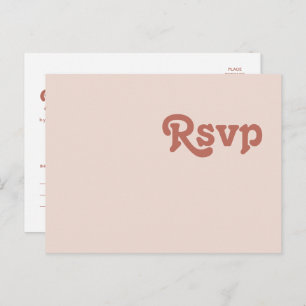 Carte Postale Vibes rétro simples Blush Rose Wedding RSVP