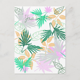 Carte Postale Vibes tropicales Feuilles Plantes