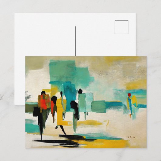 Carte Postale Vibrance de midi – Figures abstraites (Devant / Derrière)