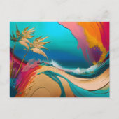 Carte Postale Vibrant Abstract Tropical Beach Scene (Devant)