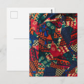 Carte Postale Vibrant African Geometric Tribal Abstract Pattern  (Devant / Derrière)