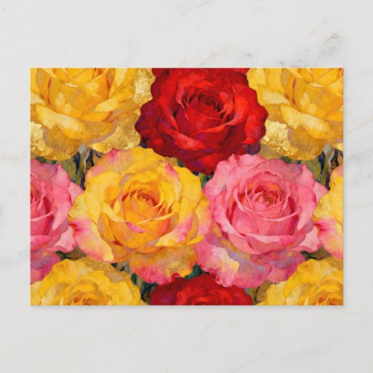 Carte Postale Vibrant Blooming Roses (Devant)
