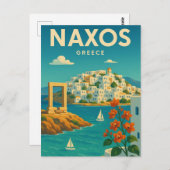 Carte Postale Vibrant de Naxos Grèce (Devant / Derrière)