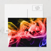 Carte Postale Vibrant Jaune Orange Violet Fumée Abstraite (Devant / Derrière)