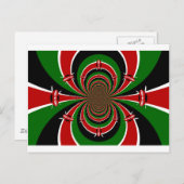 Carte Postale Vibrant Kenya Vision : Drapeau kényan en miroir (Devant / Derrière)