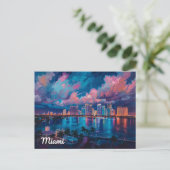 Carte Postale Vibrant Miami Skyline at Dusk (Debout devant)