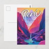 Carte Postale Vibrant Pérou Mountain : Un voyage contemporain (Devant / Derrière)