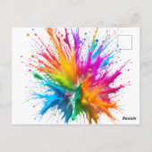 Carte Postale Vibrant Rainbow Paint Splatter Explosion (Dos)