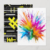 Carte Postale Vibrant Rainbow Paint Splatter Explosion (Devant / Derrière)