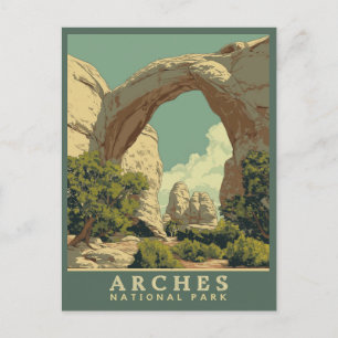 Carte Postale Vibrant Retro-Style Parc National des Arches