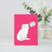 Carte Postale Vibrant rose drôle chat "you're old" Anniversaire (Debout devant)