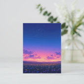 Carte Postale Vibrant Starry Night Wildflower Meadow (Debout devant)