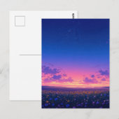 Carte Postale Vibrant Starry Night Wildflower Meadow (Devant / Derrière)