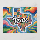 Carte Postale Vibrant Texas Conceptual Map Art (Devant)