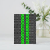 Carte Postale Vibrant Vert Carbone Fiber Style Racing Stripes (Debout devant)