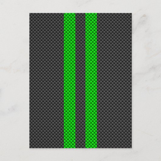 Carte Postale Vibrant Vert Carbone Fiber Style Racing Stripes (Devant)