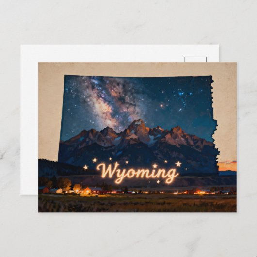 Carte Postale Vibrant Wyoming Conceptual Map (Devant / Derrière)