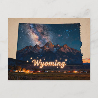 Carte Postale Vibrant Wyoming Conceptual Map