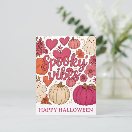 Carte Postale Vibrations Effrayantes - Halloween (Debout devant)